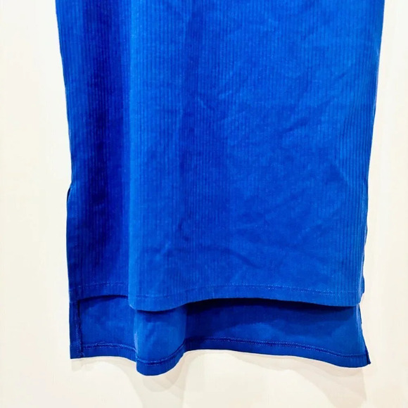 THE DROP Navy Amelia ribbed dress | Fitted midi summer dress | Medium * - Picture 8 of 9